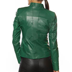 Veste en cuir à col montant pour femme, grande taille, tricotée respirante pour l'extérieur - Product Image 6