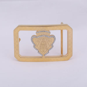 Hebilla de cinturón de lujo HipHop de Plata de Ley 925 hecha a mano para hombre con diseño personalizado en forma de hoja con hebilla de lujo de diamante Moissinatie - Product Image 1