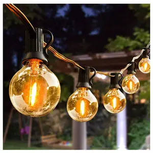 Bombilla de filamento de tungsteno estilo americano G40, tira de luces decorativas para vacaciones, 25 pies