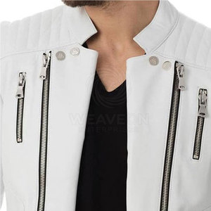 Veste en cuir pour homme à la mode - Haute qualité, écologique, coupe-vent, style streetwear avec couleurs et logo personnalisables - Product Image 4