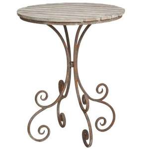 High Quality Modern Mango <b>Wood</b> and Metal Iron <b>Garden</b> Coffee <b>Table</b> All Weather Outdoor Furniture for Home and Hotels - Product Image 1