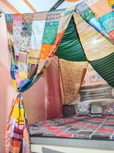 Dosel de cama Sari bohemio multicolor con mosaico de mosquitos para decoración del hogar y Camping - Product Image 3