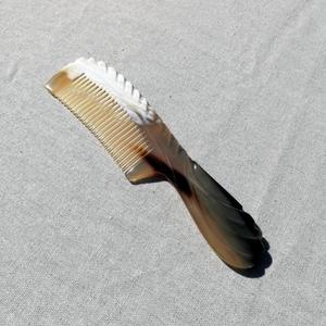 Peigne à cheveux de qualité salon haut de gamme, logo personnalisé gravé, style vintage, manche en corne de buffle pour les soins de beauté personnalisés, extensions de cheveux - Product Image 3