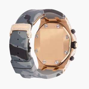 Reloj de Pulsera de Acero Inoxidable con Esfera Redonda Completamente Adornada con Cristales VVS Moissanite, Estilo Hip Hop, para Hombre, Elegante y a la Moda - Product Image 2