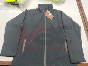 Chaqueta Softshell exterior para hombre con cuello levantado, logotipo personalizable, diseño impermeable de talla grande - Product Image 3