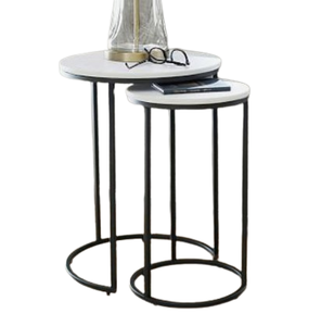 Table basse finie classique Table gigogne carrée en marbre Table gigogne décorative pour hôtel Table gigogne de salon meubles de luxe - Product Image 2