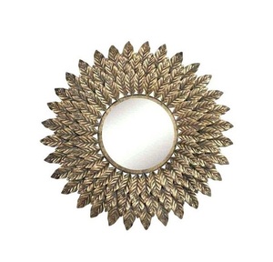 Miroir mural à cadre de tournesol en tôle de fer revêtu de poudre pour pistolet Miroir de courtoisie tendance pour la décoration de la maison - Product Image 6