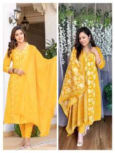 ชุดคอลเล็คชั่นใหม่ชุดคอลเล็คชั่นเนอร์งานปาร์ตี้ทำจากผ้าฝ้ายปักมือผ้าซาริและพิมพ์ลาย - Product Image 3