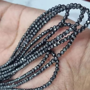 Cuentas de diamante moissanita negra de 3 MM grado AAA 16 pulgadas para collar negro de diamante, pulsera de moissanita - Product Image 2