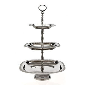 Classic Round Metal Serving Stand 2 Tier Stainless Steel <b>Cake</b> Stand With Handle For <b>Wedding</b> Birthday & Party Dessert Display - Product Image 2