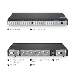 48-Port Ethernet L3 trung tâm dữ liệu chuyển đổi, 48*10GB SFP +, với 8*100GB qsfp28, hỗ trợ mlag/xếp chồng, Dual AC psus - Product Image 5