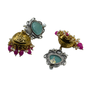 Pearl beads brass <b>earrings</b> jewelry women Fashion <b>stud</b> <b>earrings</b> for ladies kundan jhumka <b>earrings</b> indian traditional gold plated - Product Image 4