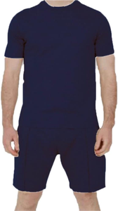 Conjuntos cortos de 2 piezas de lino personalizados para hombre, camisas y pantalones cortos de manga corta de color sólido de verano, conjuntos térmicos de dos piezas - Product Image 5