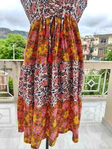 Vestido Indio de Verano sin Mangas, Vestido Tipo Skater de Algodón con Estampado a Mano, Vestido Ligero y Cómodo para Mujer - Product Image 6