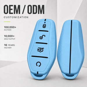 ปลอกกุญแจซิลิโคนสีฟ้าอ่อน OEM สำหรับ <span class=keywords><strong>BYD</strong></span> <span class=keywords><strong>Atto</strong></span> <span class=keywords><strong>3</strong></span> Yuan Plus Dolphin รีโมทอัจฉริยะ 4 ปุ่ม บรรจุภัณฑ์ขายปลีกแบบกำหนดเอง - Product Image 1