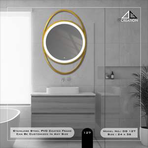 ตู้ห้องน้ำแบบมีโครงคู่เคลือบ PVD สแตนเลส ปรับแต่งได้ ดีไซน์หรูหรา รูปทรงไม่สมมาตร - Product Image 2