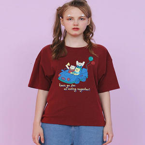 Camiseta de manga corta con cuello redondo de calle alta para mujer personalizada ecológica de moda con Spandex/tela de algodón - Product Image 6