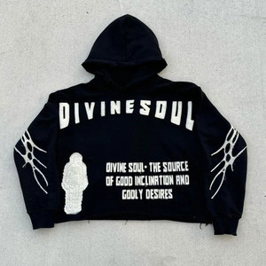 Vente en gros de sweatshirt à col rond en coton éponge français pour hommes sweatshirt à capuche Streetwear décontracté personnalisé - Product Image 3