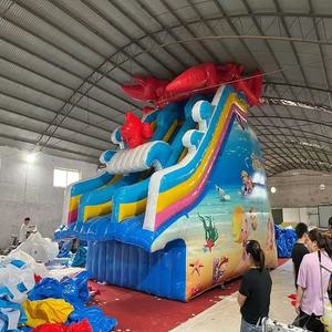 Động vật theo chủ đề voi Inflatable lâu đài PVC Made Bounce House khóa học trở ngại leo tường phiêu lưu công viên Home Playhouse - Product Image 3
