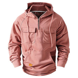 Sweats à capuche en coton avec poche et logo personnalisé de haute qualité sweats à capuche en molleton lourd sweats à capuche en coton vierge surdimensionnés grande taille pour hommes - Product Image 2