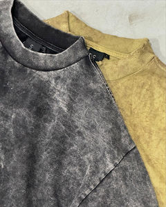 2025 OEM de alta calidad 100% algodón respetuoso con el medio ambiente de secado rápido Vintage Streetwear camiseta transpirable 220g negro al por mayor - Product Image 2