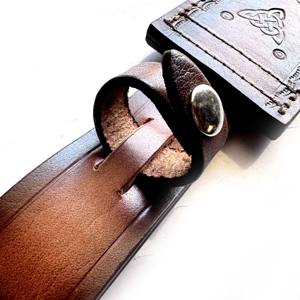 Funda de cuero de artesanía fina hecha en fábrica de alta calidad para cuchillos de hoja Bowie de 6 pulgadas - Product Image 5