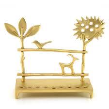 Vintage Finish Brass Menorah Candle Holder Jewish Hanukkah <b>Lamp</b> Decorative Candle Stand Home Decor - Product Image 4