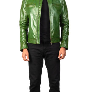 Meilleures ventes Veste d'hiver à col montant longue pour hommes Logo personnalisé Veste en cuir véritable High Street pour hommes Livraison DDP - Product Image 2