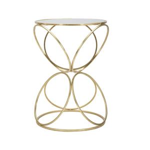 Table d'appoint en métal miroir finition or pour salon chambres ou entrées. - Product Image 1