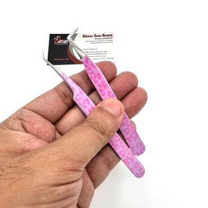 Pince à épiler d'extension de cils en acier inoxydable à 45 degrés rose guépard imprimé léopard botte mince à 90 degrés - Product Image 5