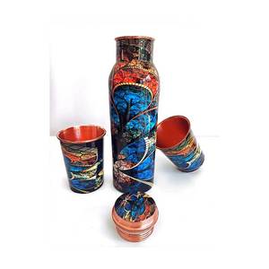 Forte demande avec un prix raisonnable Artisanat Ensemble de bouteilles en cuivre Bouteille d'eau scolaire Artisanat en Inde avec qualité d'exportation - Product Image 6