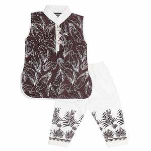 Traje Elegante de 2 Piezas para Bebés Recién Nacidas - Marrón - Product Image 1