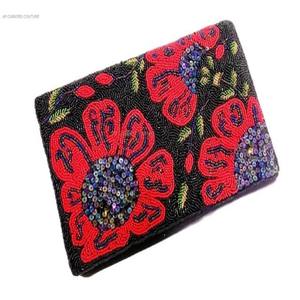 Customized Vintage Style Wedding <b>Clutch</b> Hand Embroidered Floral <b>Hot</b> for <b>Pink</b> Flower Printed Envelope Closure Canvas Material - Product Image 1