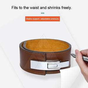 Vêtements d'entraînement antidérapants en cuir de vachette robuste Ceinture à levier d'haltérophilie avec logo personnalisé pour le fitness - Product Image 2