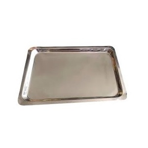 Plateau de service métallique fait main au design moderne exclusif avec des poignées en bois lisses authentiques pour mariage, maison, hôtel, fête - Product Image 4