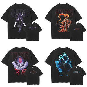 Venta al por mayor de peso pesado de alta calidad galería gráfica camiseta logotipo personalizado impreso Dept hombres camisetas de gran tamaño Drop Shoulder Tees - Product Image 4