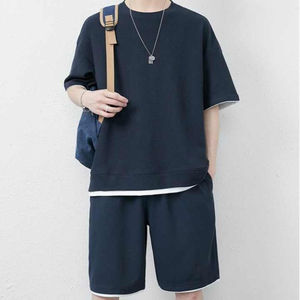 2025 Men's <b>Shorts</b> <b>Suit</b> Lounge Wear Fashion Summer <b>Short</b> Sleeve <b>Shorts</b> 2 Piece Set Sports Casual Wear for Youth Boy Wear - Product Image 3