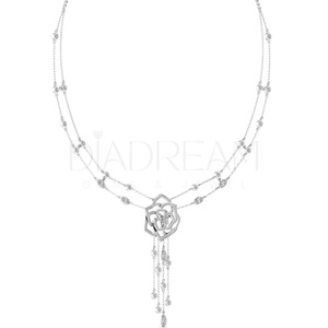 สร้อยคอเงินแท้ 925 ดีไซน์เนอร์ ประดับเพชรทรงเหลี่ยมเจียระไนแบบ Brilliant Cut เพชรเลี้ยงในห้องปฏิบัติการ รับรองโดย IGI ของขวัญสุดพิเศษ ดีไซน์ไม่ซ้ำใคร - Product Image 5