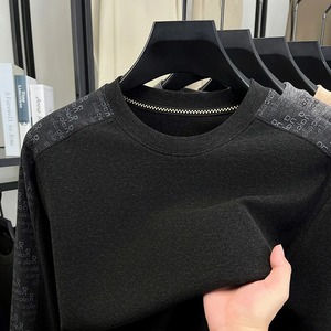 Nueva Sudadera de cuello redondo de terciopelo camello para hombre de otoño e invierno, camisa Base, camiseta de manga larga cálida para viajes de negocios - Product Image 1