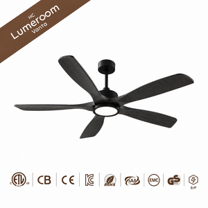 60 Inch Ceiling Fan with <b>Light</b> and <b>Remote</b>, Black Solid Wood Blades Dimmable Reversible DC Motor Ceiling Fan with APP <b>Control</b> - Product Image 6
