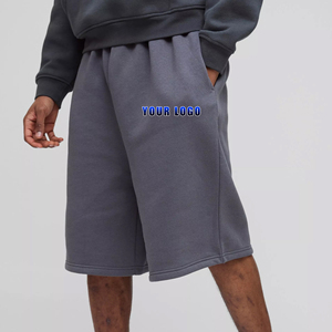 OEM/ODM personalizado 100% algodón polar hombres Jogger Shorts Casual Wear largo longitud personalizado bordado Logo pantalones cortos para hombres - Product Image 4