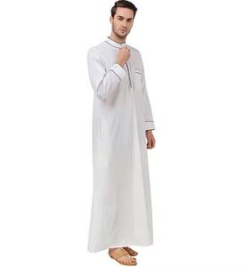 Nueva llegada hombre Thobe ropa islámica para hombres bata Thawb Jubbah Dubai Abaya ropa islámica diseño moderno Jalabiya Thobe para niños - Product Image 6