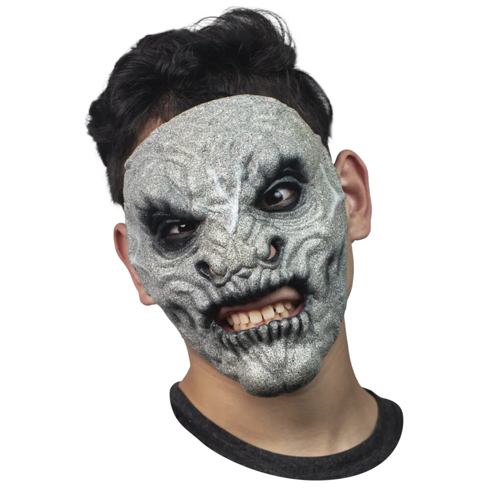 Aksesori bertema Halloween hidup abu-abu untuk pesta, festival, dan dekorasi aksesoris Cosplay horor masker lateks