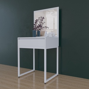 Mini Minimalist Dressing <b>Table</b> with Iron Legs BTD68010 Solid Wood and MDF Chest of Drawers for Living Room Oak Style - Product Image 1