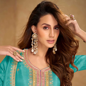 ชุดคอลเลกชั่นจากผ้าไหมพรีเมี่ยมดูตองาวาร์คอลเลกชั่นปากีสถานชุดปากีสถานปักลายการป้องกันแสงแดดสำหรับงานเลี้ยงงานแต่งงานแบบแห้งเร็ว - Product Image 1