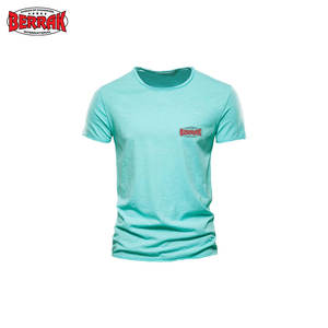 Camiseta de punto liso de diseñador de algodón 100% para hombre, ropa de patrón sólido con logotipo personalizado de talla grande - Product Image 4