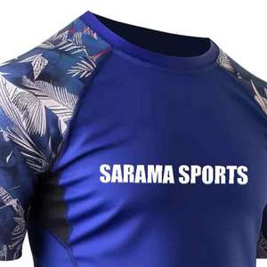 Rashguard pour adultes en polyester 220g, entièrement imprimé par sublimation, manches longues, écologique, vente en gros OEM, vêtements de sport pour hommes, MMA - Product Image 3
