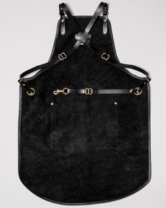 Delantal de Cuero Protector, Resistente al Fuego, de Alta Calidad, Cuero Genuino, Ajustable, Delantal de Cuero para Barbería - Product Image 4