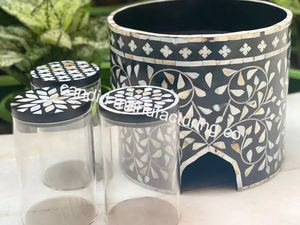 Eid Special Top-Ranked Arabian Kitchenware Mother of Pearl <b>Sweet</b> Stand with Seashell Bone Leaf Decor for <b>Party</b> Accessories - Product Image 3