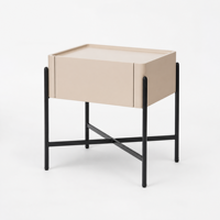 Armoire de chevet minimaliste de style italien de luxe, écologique, en MDF, avec pieds croisés et 1 tiroir, pour chambre à coucher, salon, hôtel